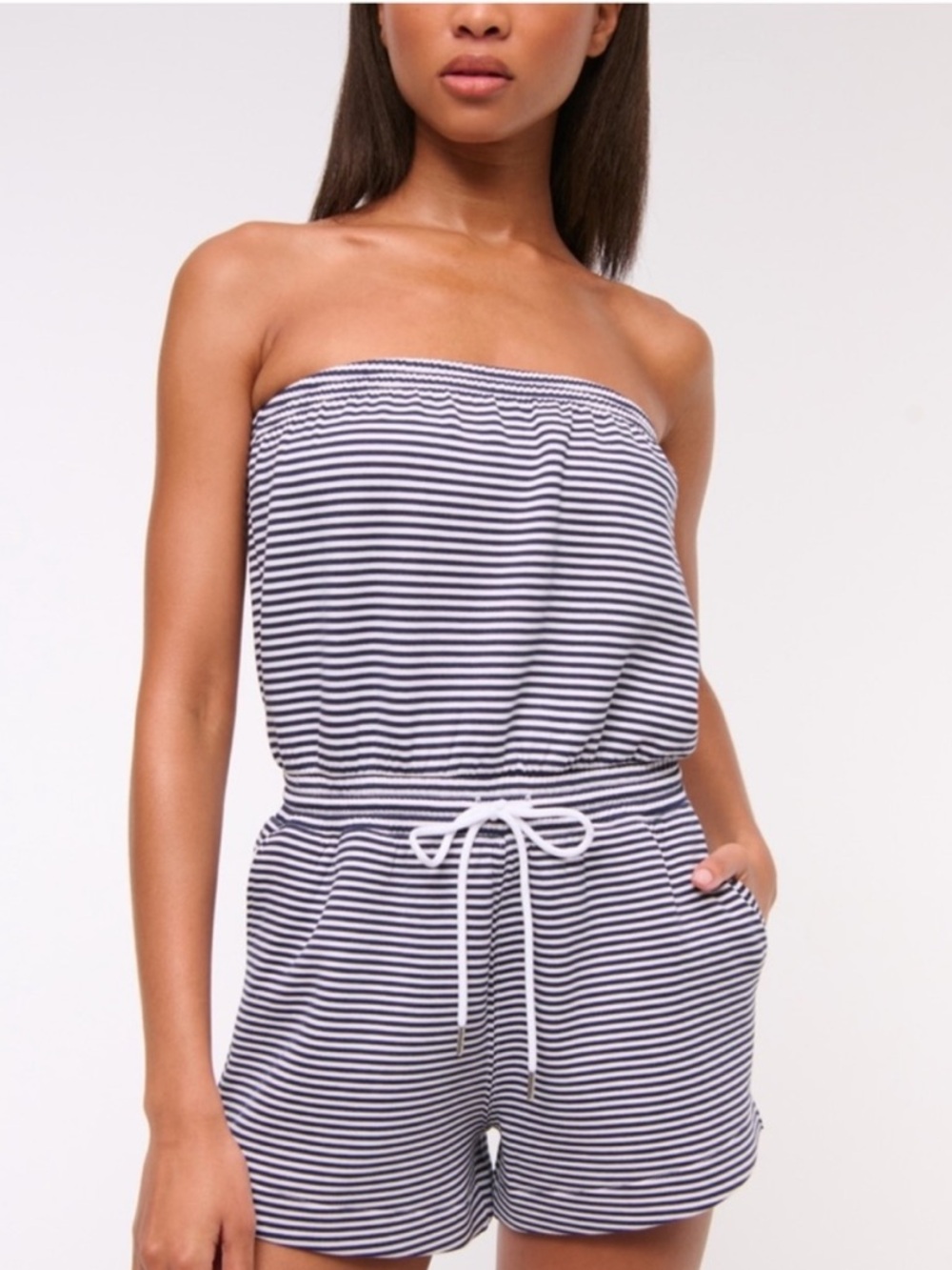 Abercrombie Strapless Striped Romper
